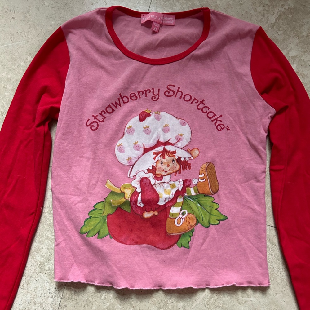 DOLLS KILL strawberry shortcake long sleeve top